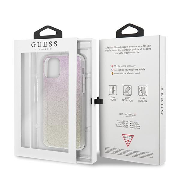 Guess Guhcn65Pcuglgpi Iphone 11 Pro Maxróżowo-Złoty/Gold Pink Hard Case Gradient Glitter