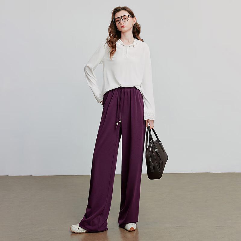 Chuyu Women's Relaxed Fit Lyocell Blend Wide-Leg Pants