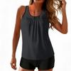 Zweiteiliges Tankini-Badeanzug-Set für Damen mit ärmellosem, locker sitzendem Oberteil und Badeshorts für bequeme Bademode
