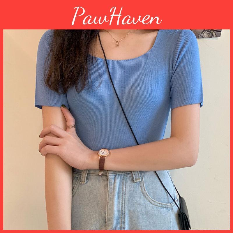 Sleeve Summer Short Solid Womens Color All Match Pullover Knit Sweater