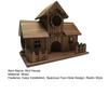 Bird House for Outside Wooden Birdhouse with Perch Platform Four-Hole Rustic Bird House Fits Bluebirds Canaries Cardinals for Garden Backyard