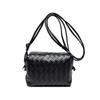 Womens Crossbody Bag Genuine Leather Woven Shell Design Medium Pillow Shape Daily Use Fashion Accessory