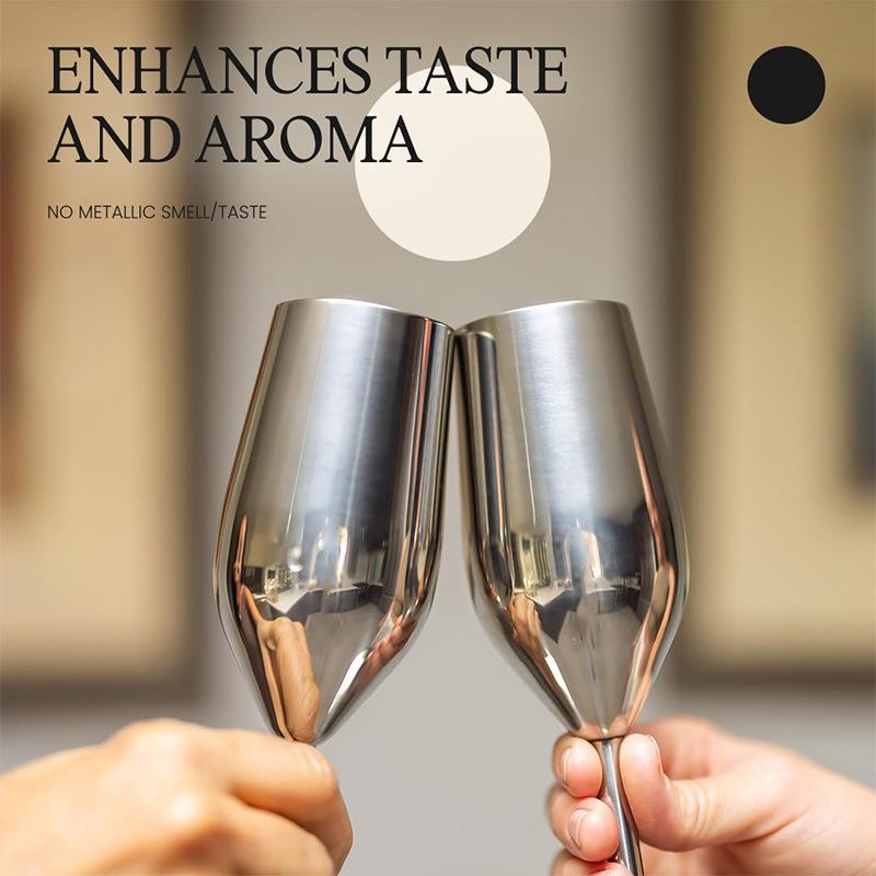 Elegant Gold Silver Stainless Steel Champagne Glasses Cocktail Glass Goblet Best Gift For Wedding Party Birthday Party Christmas