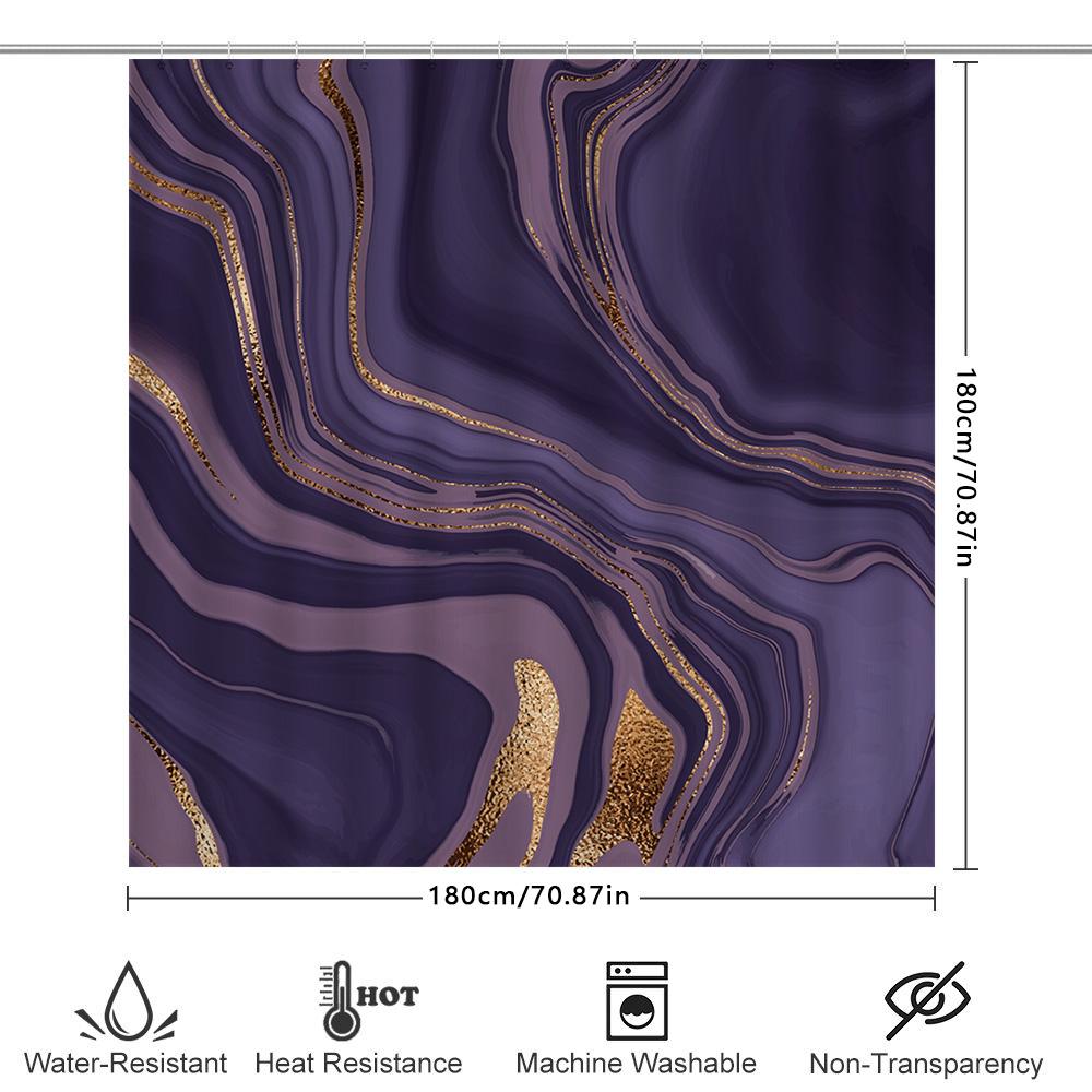 Luxury Geode Print Shower Curtain Modern Bathroom Decor For Girls Kids Purple White Gold High Heel Pattern Bath Mat Cover Easy I