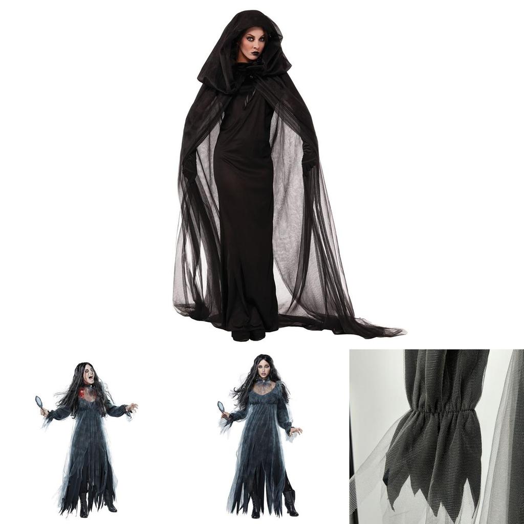 Female Zombie Bride Costume Halloween Cosplay Party Ghost Witch Or Vampire Outfit Polyester Fabric