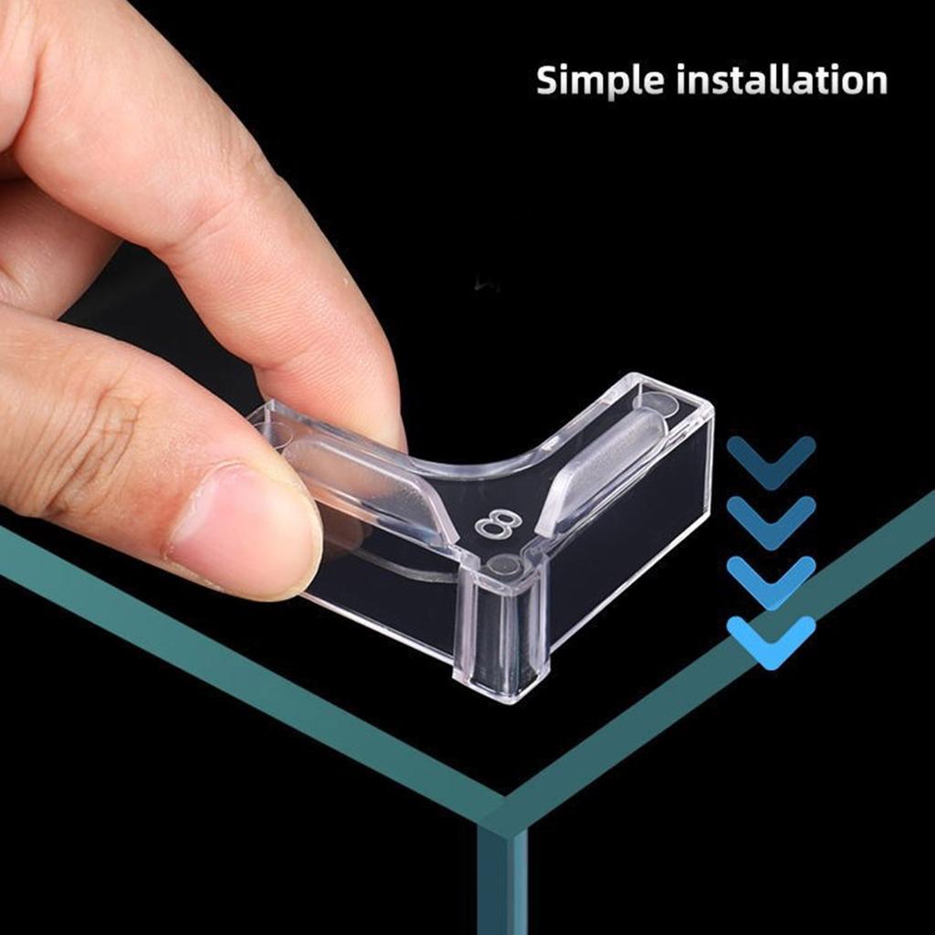 Pakke med 12 myke putebeskyttelser for akvarier Høymotstandsdyktig Enkel installasjon Akryl hjørnebeskyttere Klar støtfanger