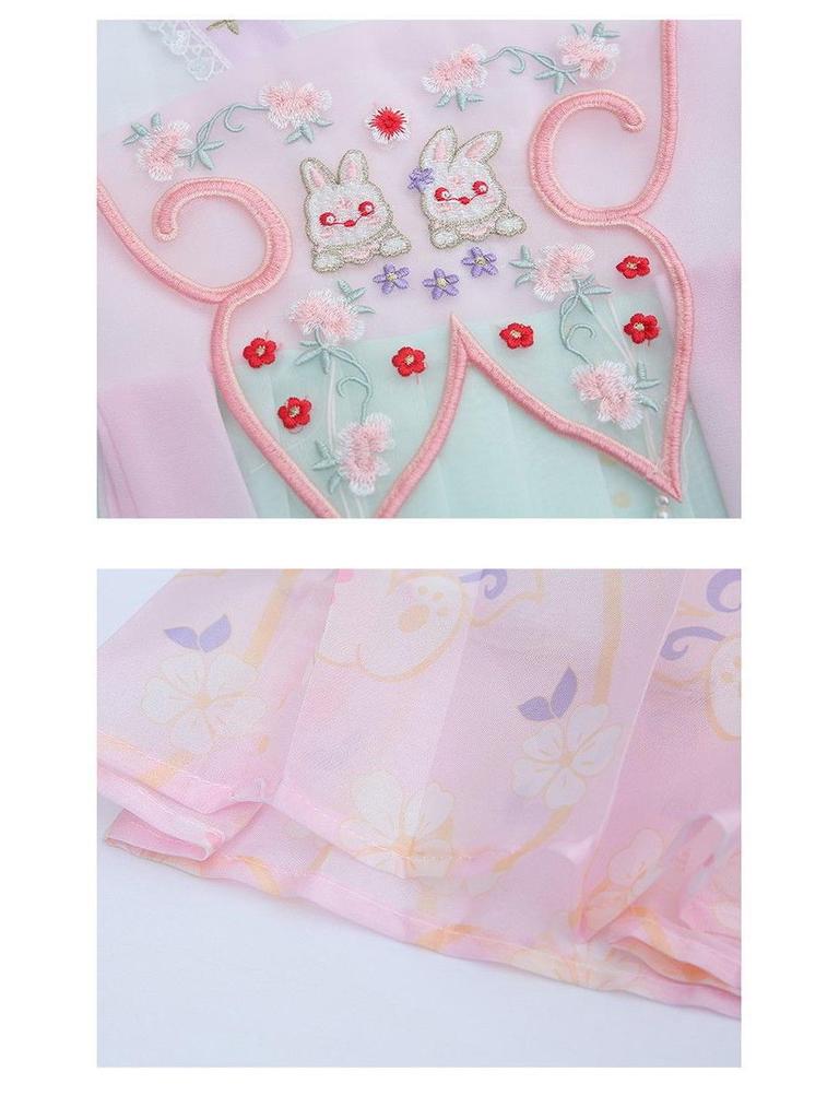 Autumn 2026 Stylish Girls' Hanfu Princess Dress - Ancient Style Children’s Skirt