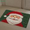 Santa Claus Pattern Welcome Carpet Festive Home Decor Mat Waterproof Non Slip Floor Protector For Xmas Entrance