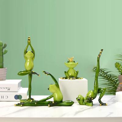 Frog Ornament Resin Crafts Frog Sculpture Statue Yoga Frogs Figurine Decor