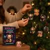 Days Christmas Advent Calendar with 2D Acrylic Hanging Ornaments Holiday Countdown Decoration