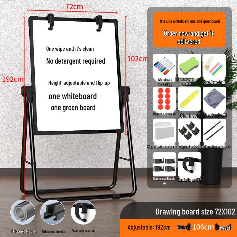 Foldable Double-Sided Magnetic Whiteboard with Mobile Stand for Home, Children's Teaching, and Conferences