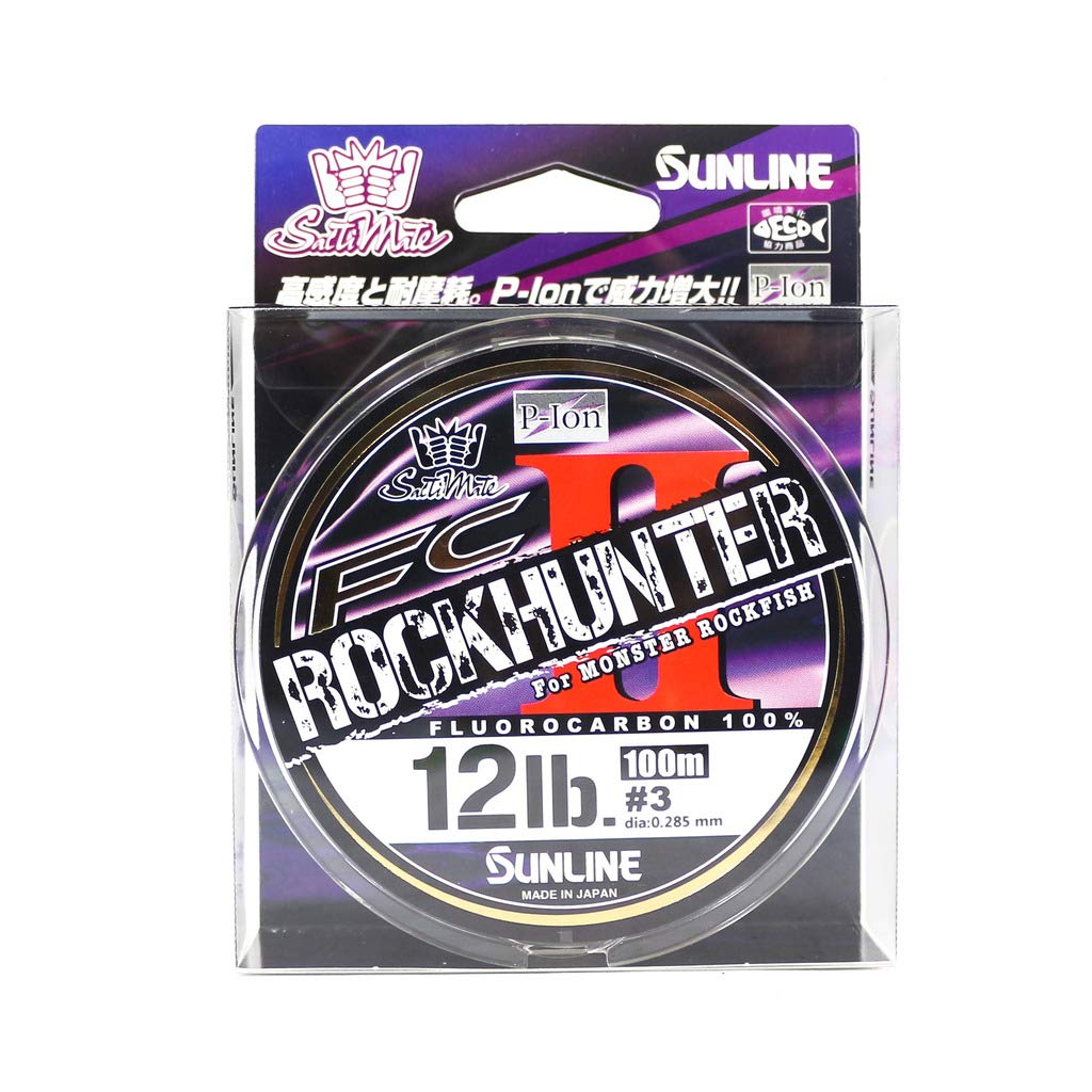 

SUNLINE Saltimate FC Rock Hunter II Fluorocarbon Line for 12lb Rockfish, 100m, Clear, (Size 3)