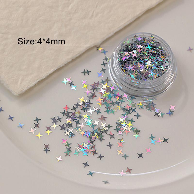 

Голографические серебряные блестки для ногтей, лазерные пайетки в форме звезд, сверкающие хлопья, пайетки, украшения для нейл-арта своими руками, слайсы, аксессуары