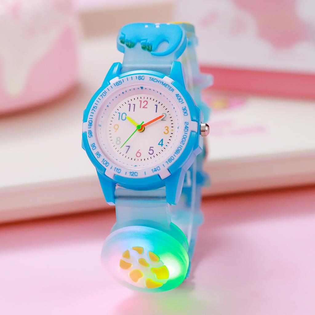 Creative Cartoon Dinosaur Egg Luminous Watch Color Pointer Scale Quartz Watch, Suitable for Christmas Halloween Gifts