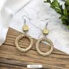 Vintage Mori Grass and Rattan Woven Handmade Earrings Bohemian Vacation Style Stud Earrings Female Ethnic Style Summer Ear Jewelry