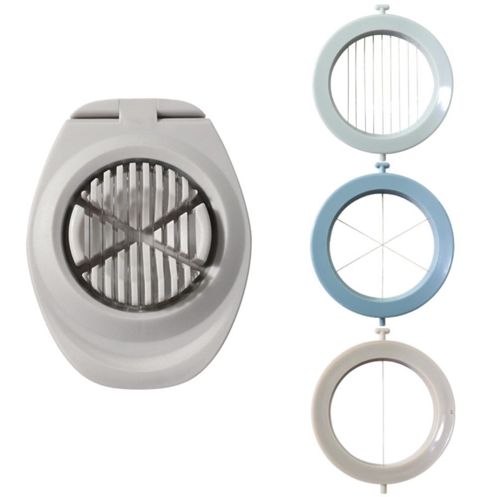 Manual 3 in 1 Egg Slicer with Storage Box Strawberry Chopping Tool Boiled Egg Cutter Salad серый