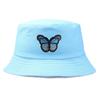 Embroidery Pattern Butterfly Bucket Hat Fisherman Hats Stylish Casual Headwear