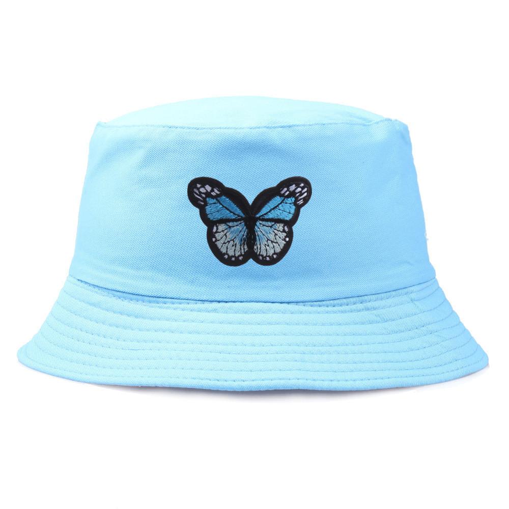 Embroidery Pattern Butterfly Bucket Hat Fisherman Hats Stylish Casual Headwear