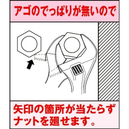 TOP Industrial (TOP) Eco-Wide Thin, Lightweight Wide Adjustable Wrench, HY-30, Opening 8-30mm, Made in Tsubame-Sanjo, Japan, Sealed Package