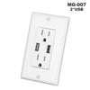 Double USB High Speed Safety Charger Duplex Receptacle Tamper Resistant Wall Socket Plate