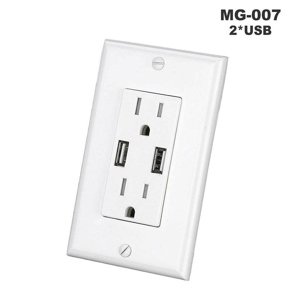 Double USB High Speed Safety Charger Duplex Receptacle Tamper Resistant Wall Socket Plate