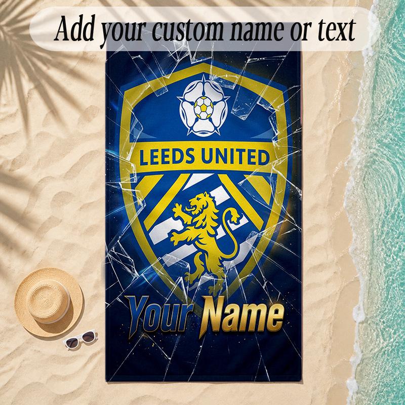 Beach TowelLeeds United Custom Name Text Personalized Soft Towel for Beach Pool Indoor Home Decor Gift