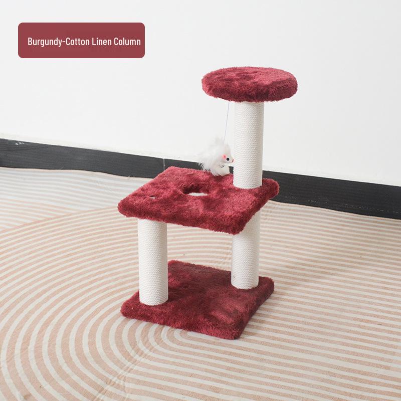 Sisal Cat Tree with Scratching Post, Shelf, Climbing Platform, and Toy