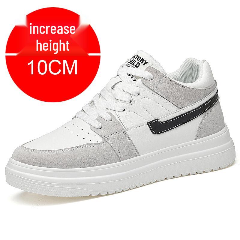 

Men s Breathable White Height-Increasing Shoes (8-10cm) - Summer & Autumn Sport Casual Sneakers 42