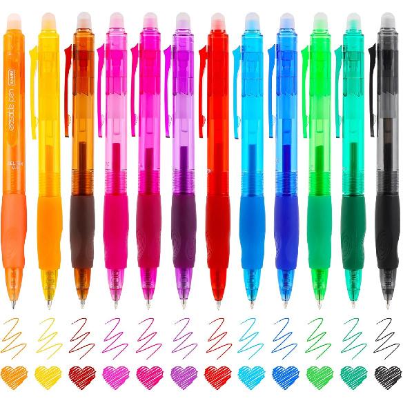 USUAL12 Color 0.5mm Erasable Gel Pens,Make Mistakes Disappear Colored Pens,Fine Point Retractable Erasable Gel Pens for разноцветный