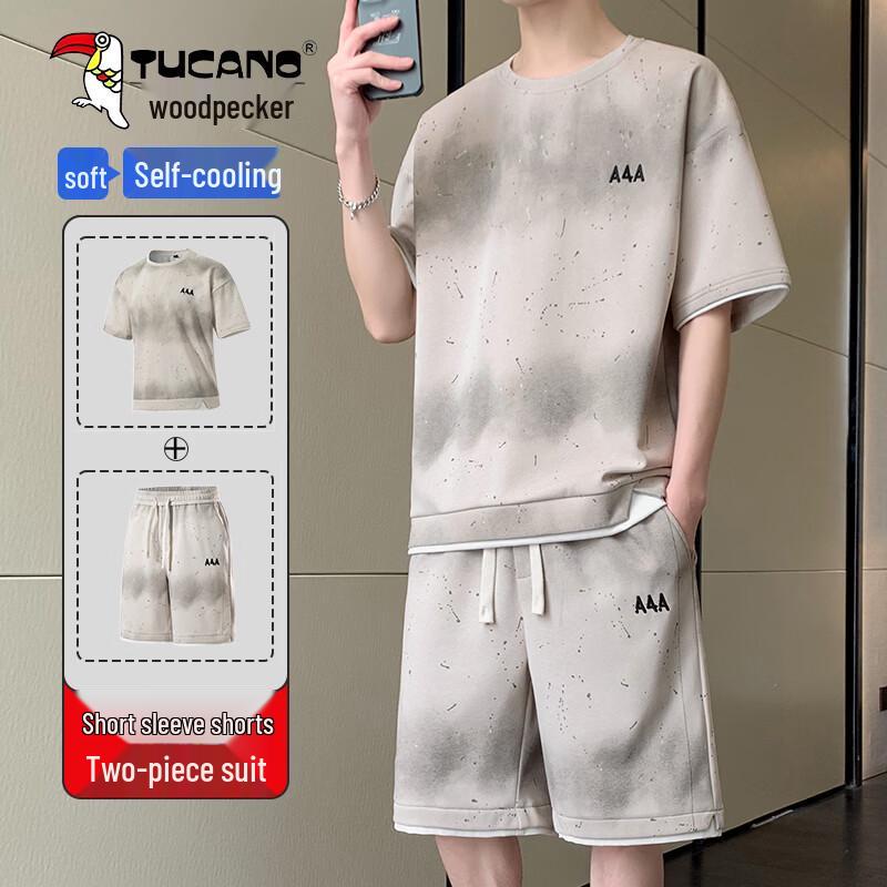 TUCANO Men s Sorona Ice Silk T-shirt & Shorts Set 5XL
