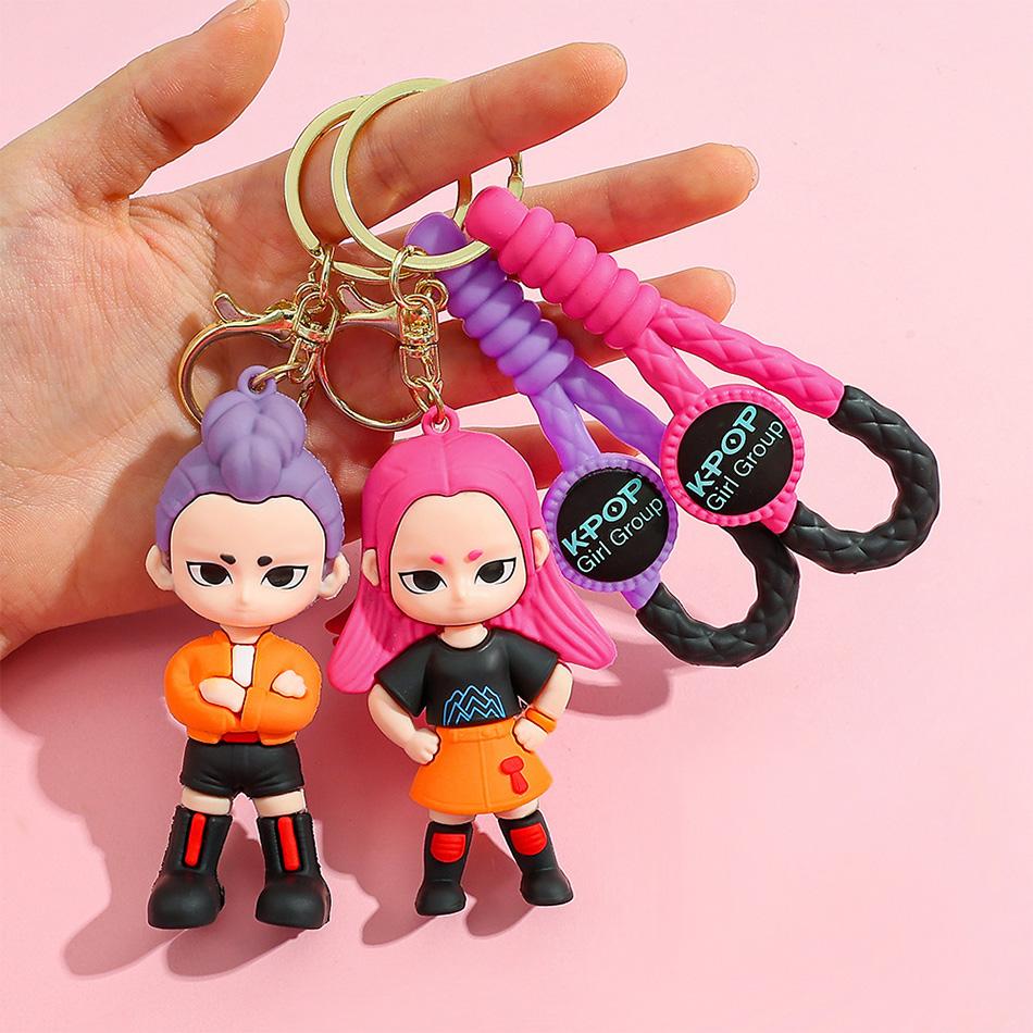 Anime Figure stage Kpop Demon Hunters Dolls Movie Keychain bag pendant PVC Cartoon  Collection Figures Model Toy For Kid Gift