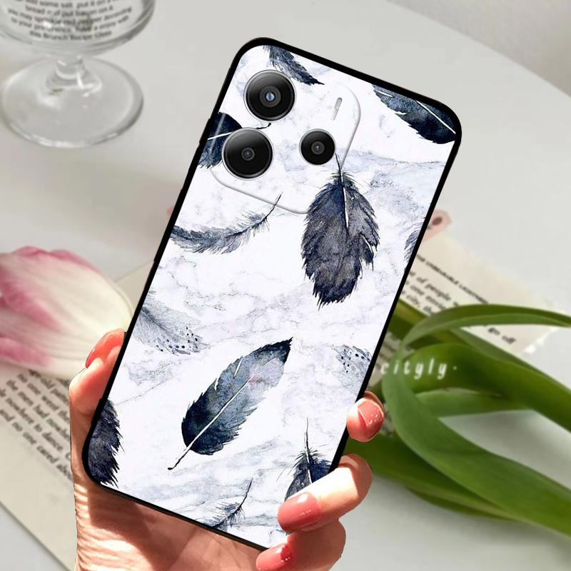 For Redmi Note 14 4G Case Note14 Luxury Cartoon Soft Silicone TPU Phone Covers For Redmi Note 14 5G Shockproof Bumper Fundas