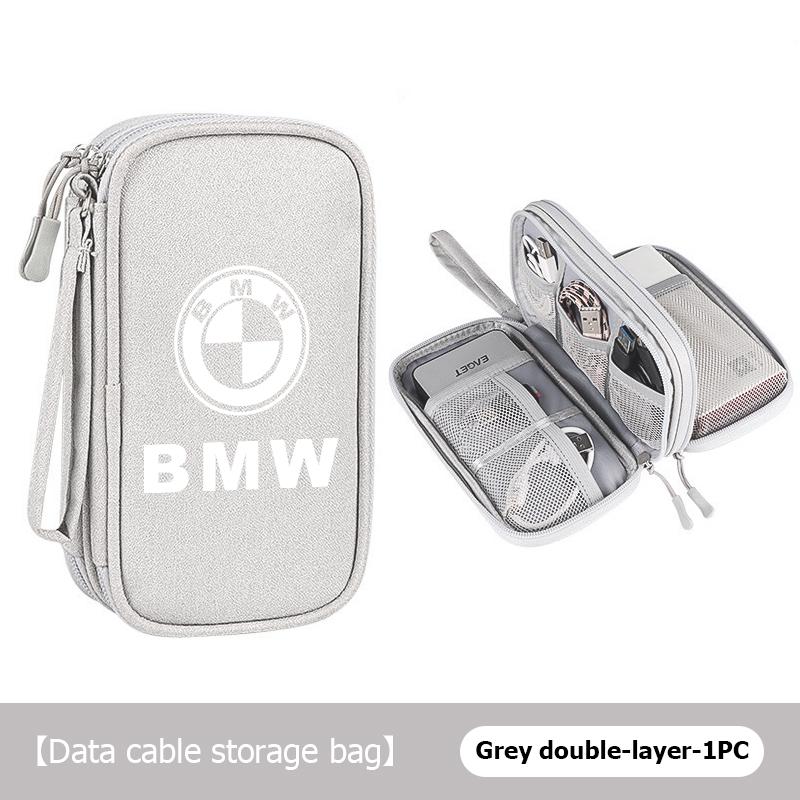 Digital Product Storage Bag Portable Headphone USB Cable Charger For BMW M Performance E36 E46 E60 E90 E91 E92 E93 F30 F20