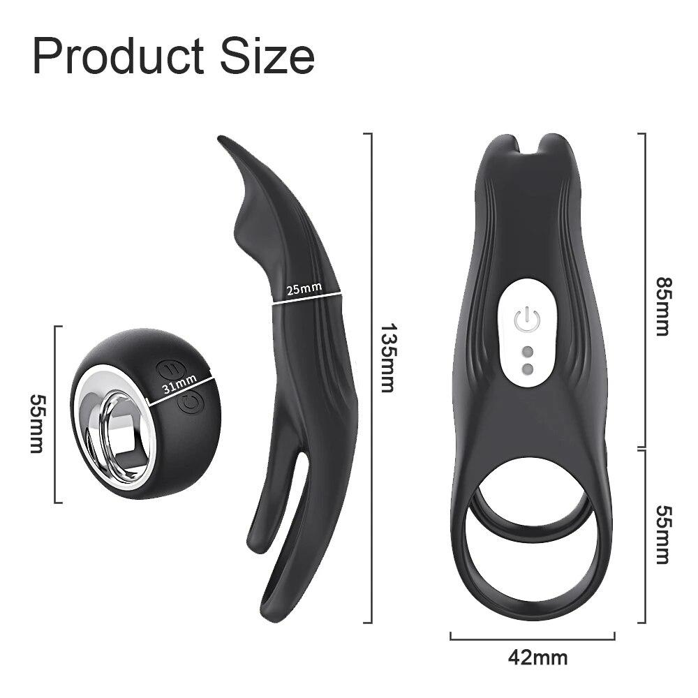 Male Penis Cock Rings Delay Ejaculation Vibrator for Couples Men Enlarger Cockring Masturbator Sex Toys Goods for Adults 18