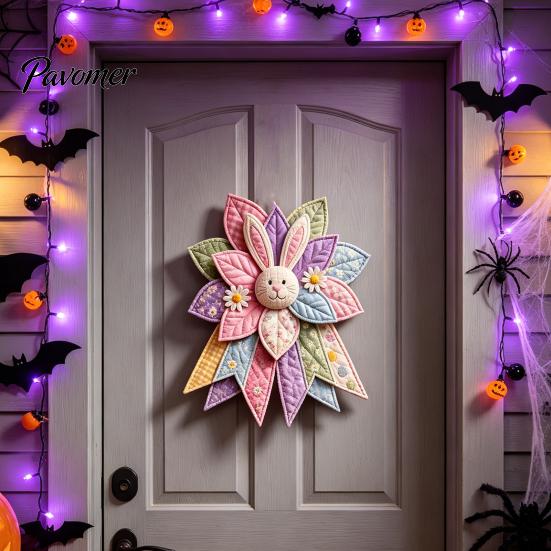 Rustic Farmhouse Home Decor Large Patchwork DIY Sewing Kit, Quilted Fabric Craft Set, Beginner Friendly Needlework Handmade Door Decoration Wreath for