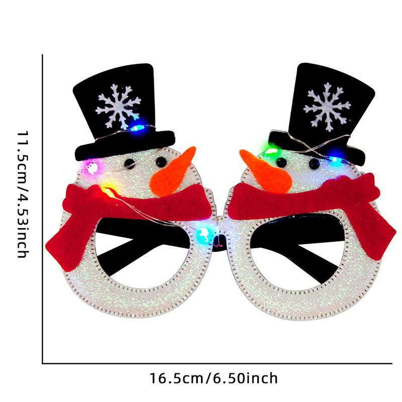 New Cartoon Cute Glowing Christmas Dress Up Glasses Christmas Led Glow Cartoon Glasses Frame Children's Toys Holiday Party Gifts