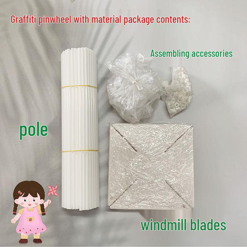 Children's DIY Windmill Painting Kit: Creative Art Materials for Kindergarten Drawing and Craft.