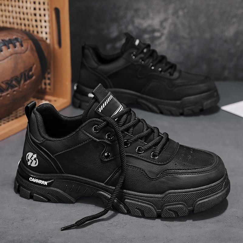 

Thick-soled tooling Martin shoes men s outdoor low-top casual men s shoes new autumn and winter leather trendy shoes men s shoes 39 чорний