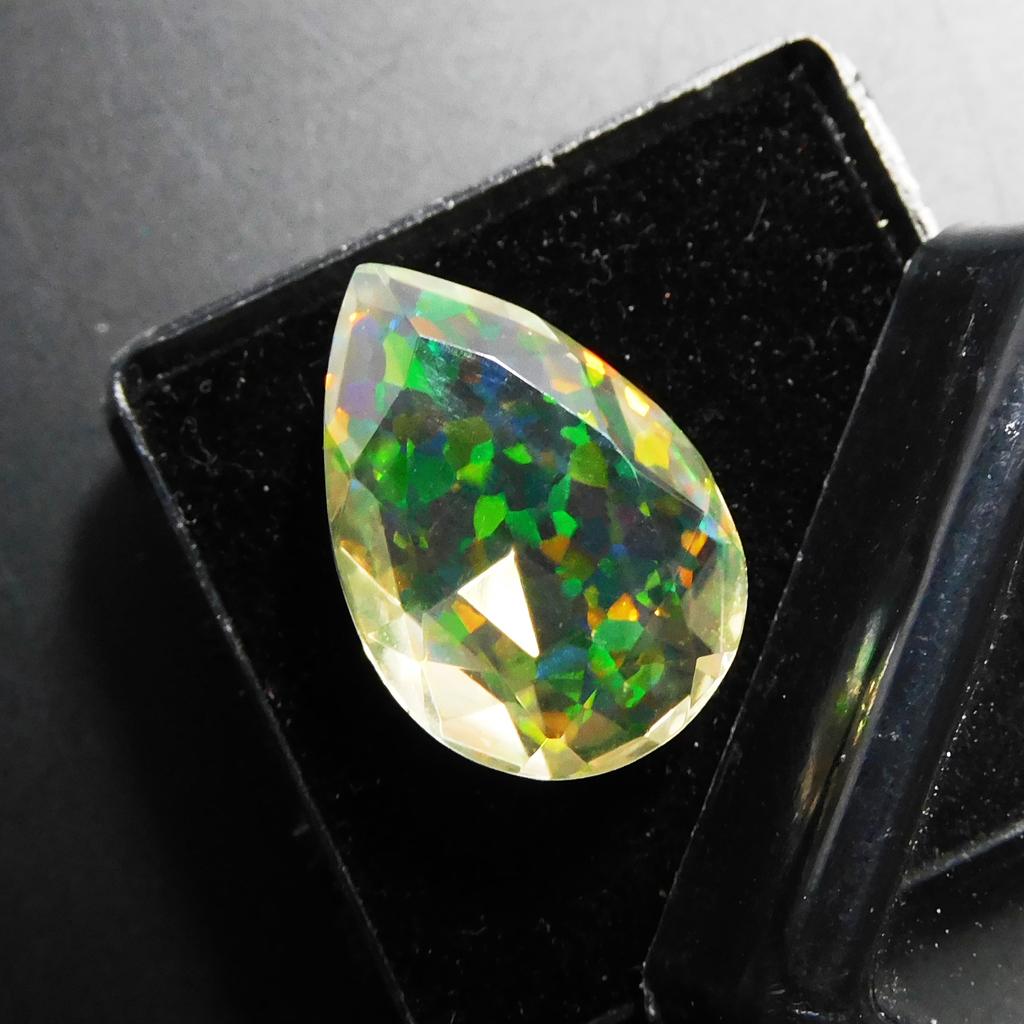 Opal Lab Created 10.25 Ct Pear Certified Beautiful Loose Gemstone