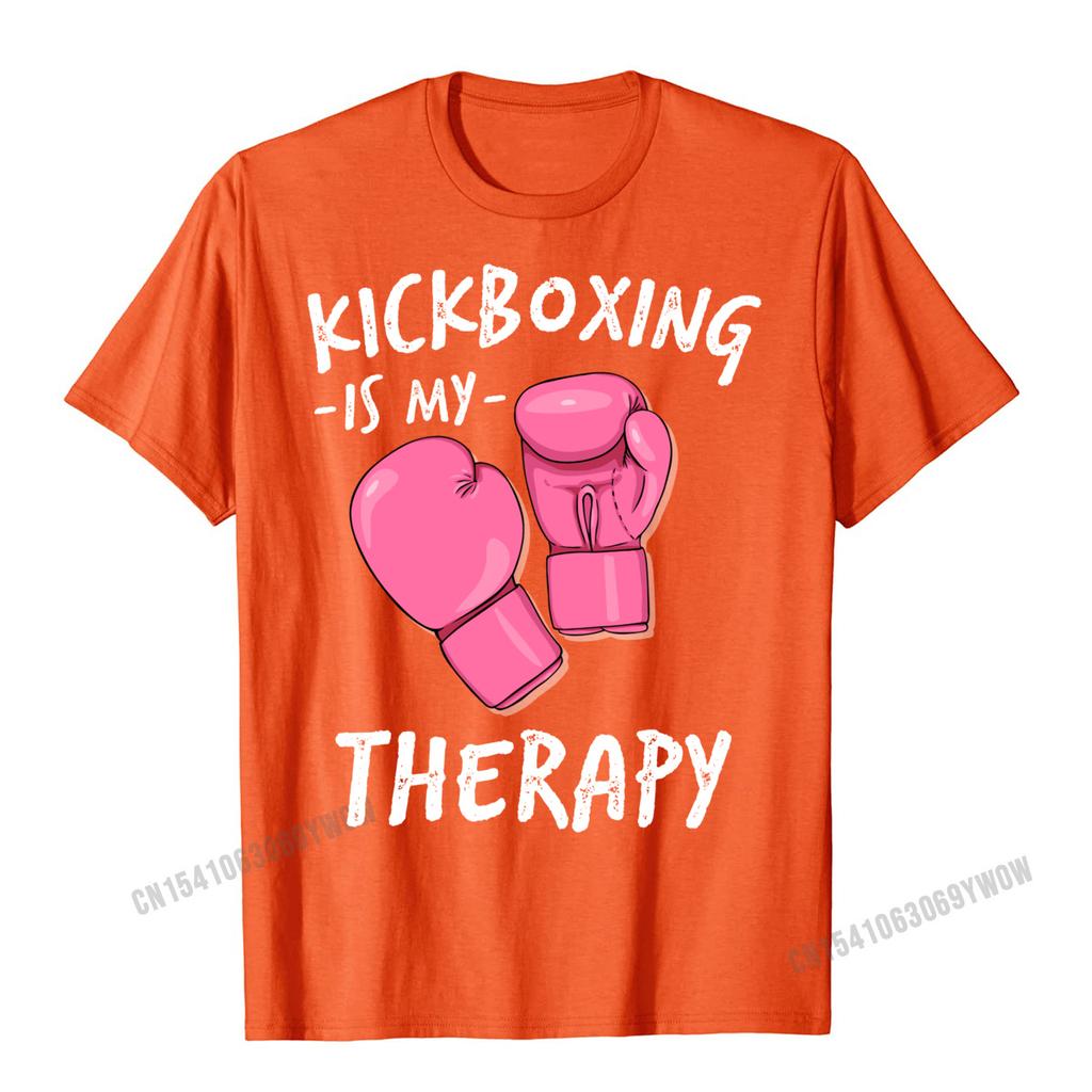 Kickboxing Is My Therapy Sweater Womens Hoodie Boxing Gift Unisex Tops Tees For Unisex Cotton Top T-Shirts Normal High Quality