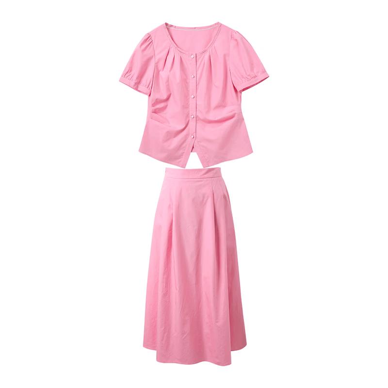 Sancai Lyocell Cotton Plus Size Cardigan & Skirt Set XXXL