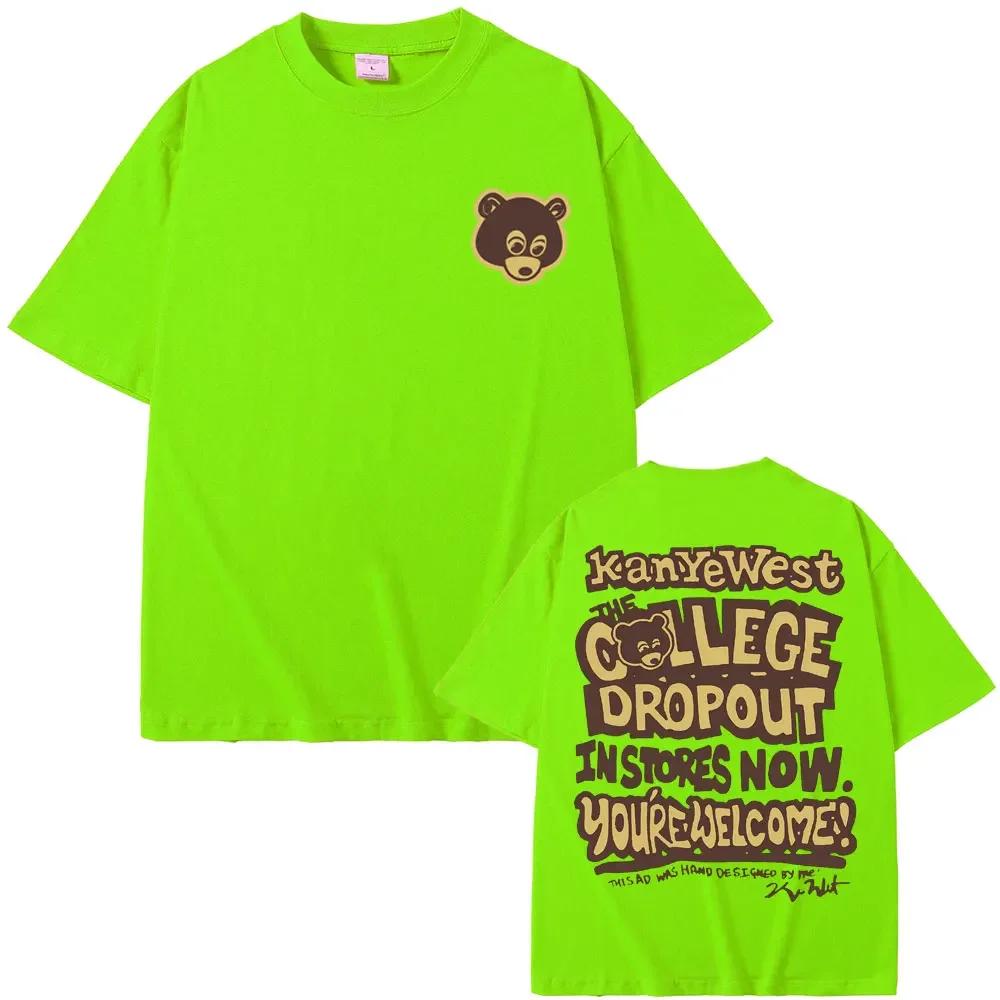 Best Famous Kanye West The College Dropout Graphics Tshirt Men Women's Hip Hop Rap Vintage T-shirts Male Casual Oversize T Shirt