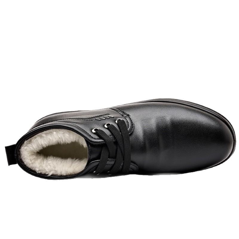 Specht mit Sternkopf Herrenschuhe 2025 Winter warm High-Top Baumwollschuhe Herren Samt Casual Lederschuhe