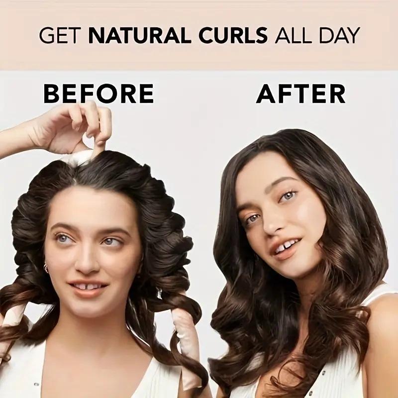 3Pcs Satin Tie-dye Lazy No-heat Curling Iron Artifact, No Hair Damage Hairdresser Cotton-filled Curling Iron Gift