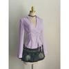 Women's Casual Top, Versatile, Elegant, Waist Cinching Design, Solid Color Women's Shirt
