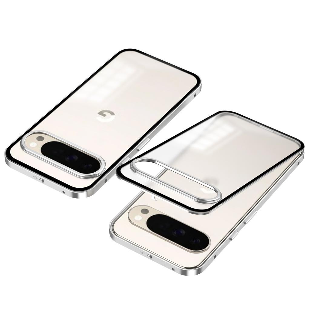 Phone Case for Google Pixel 10 Pro Xl Magnetic Wireless Charging Shockproof Protective Single Side Snap Aluminum Alloy Bumper Frame with Frosted