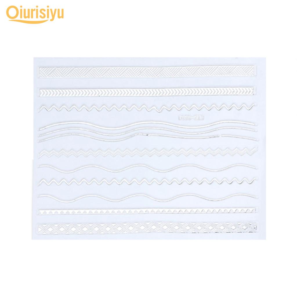 Gold Colour Geometry Shapes Nail Art Sticker