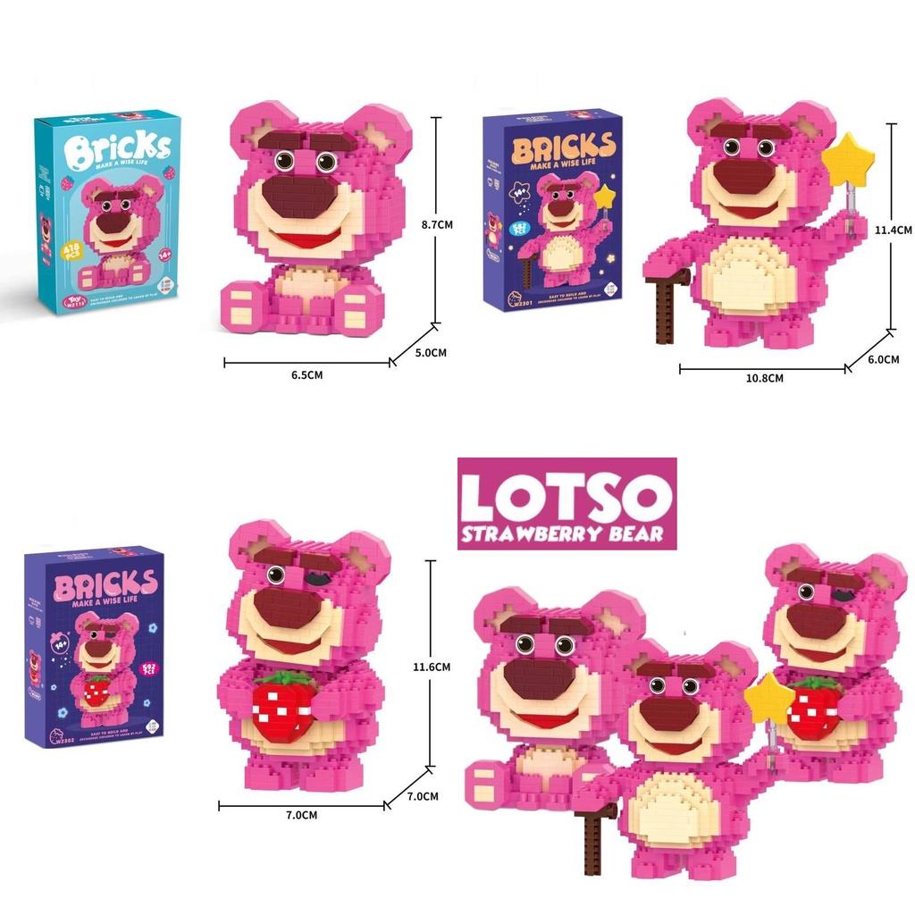 Strawberry Bear Microblock Diamond Bricks