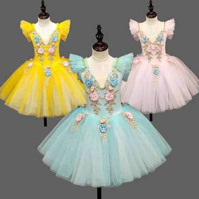 Gonna da balletto per bambini Gonna soffice da bambina Costume da spettacolo Gonna da principessa fiorita per bambini Spettacolo
