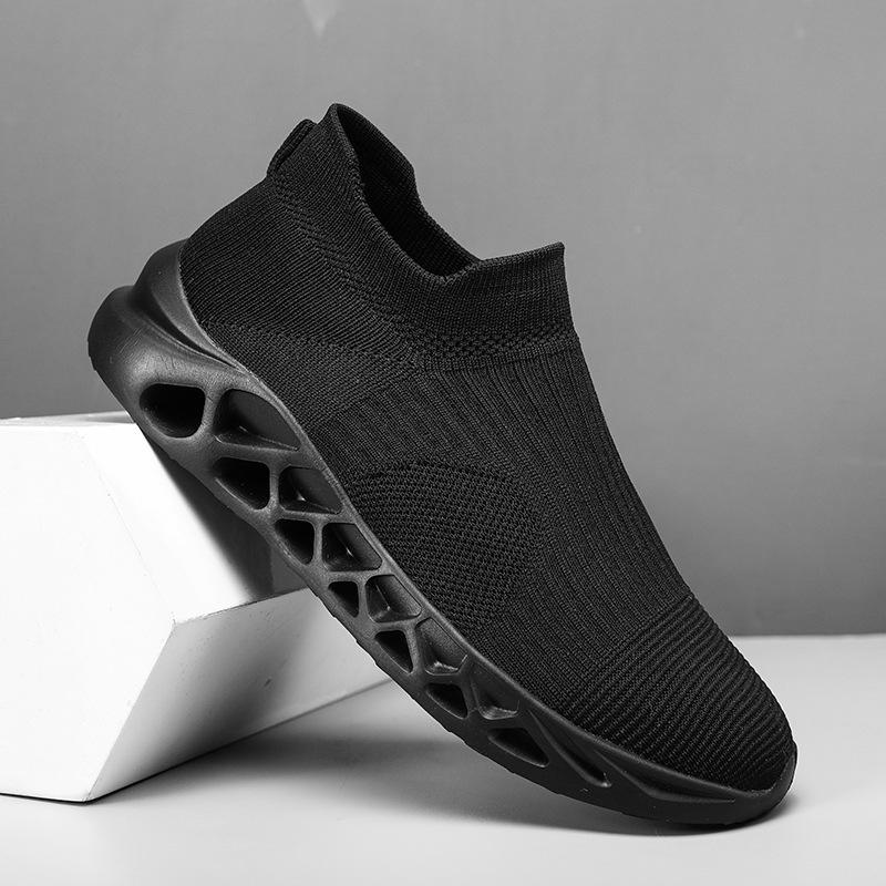 2024 neuer Modetrend bequeme atmungsaktive leichte Sport-Fly-Knit-Socken-Schuhe mit einem Pedal